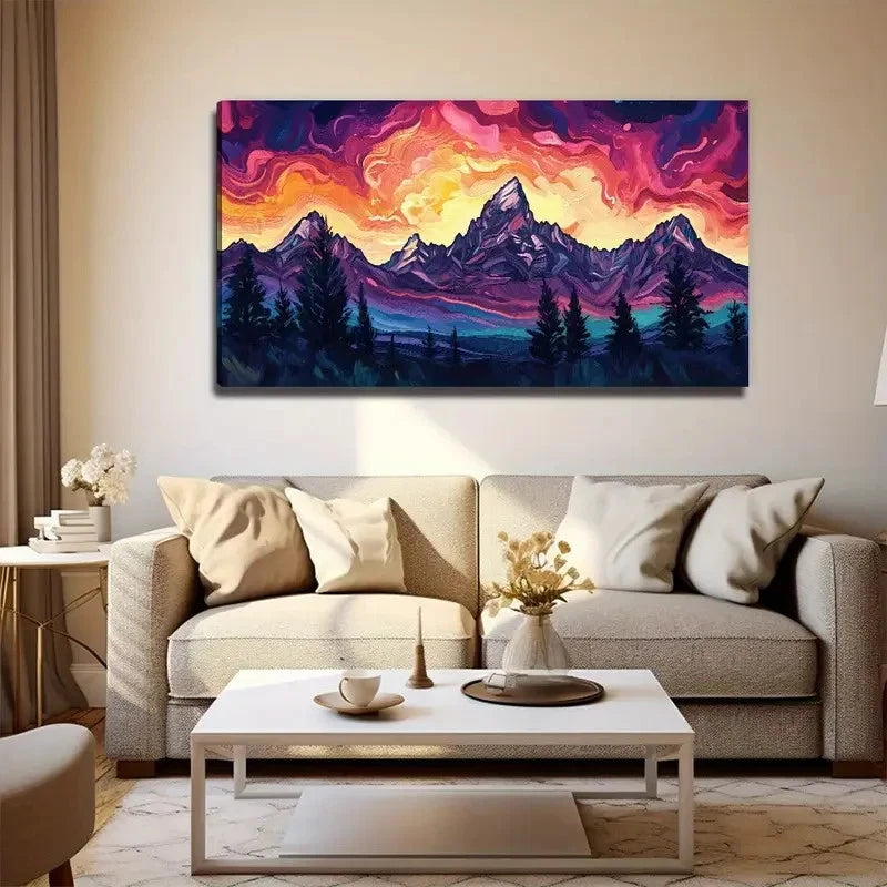 Modern Mountain Perfect Wall Art Canvas Office Home Room Framed 120x60cm