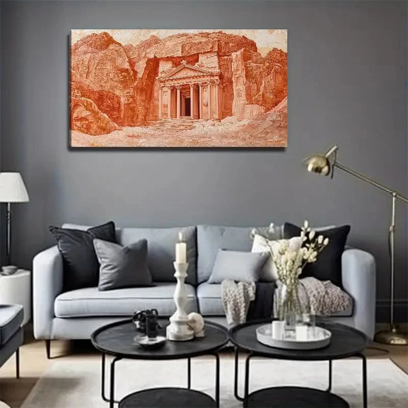 Vibrant Desert Oasis Perfect Wall Art Canvas Office Home Room Framed 120x60cm