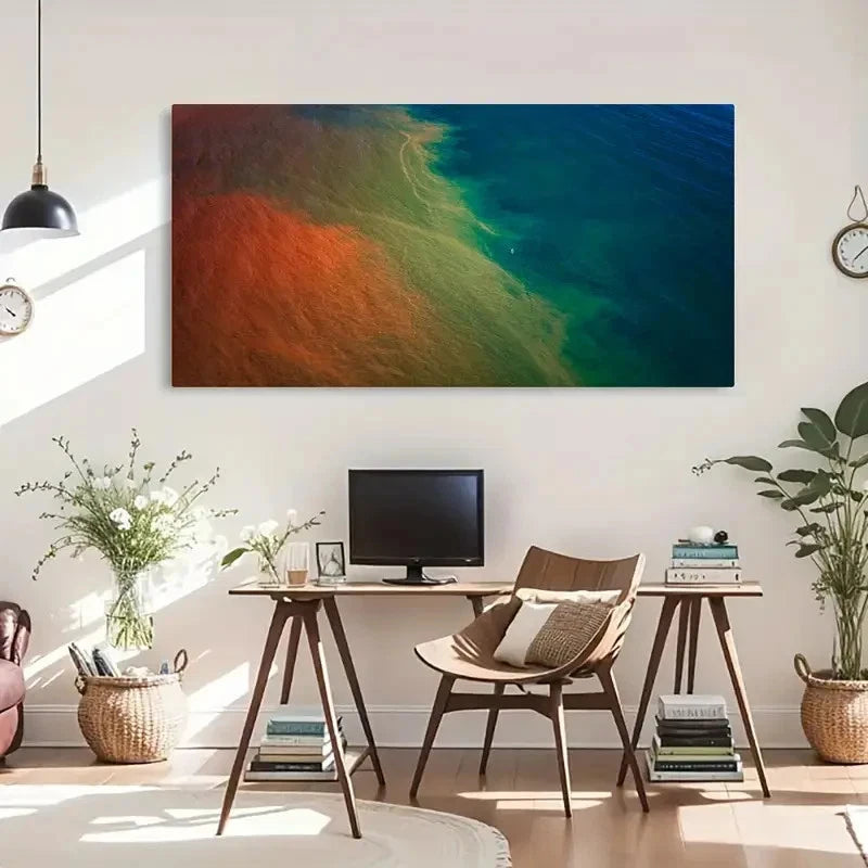 Colorful Sea Modern Decor View Wall Art Canvas Office Home Room Framed 120x60cm