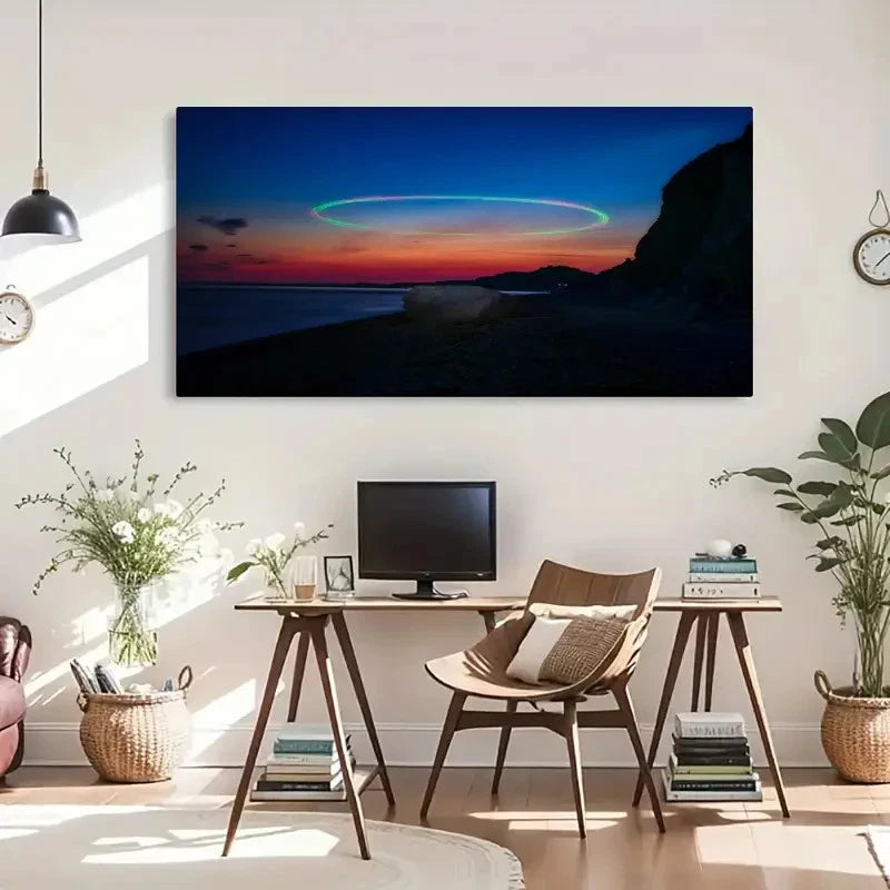 Hooken Beach Modern Wall Art Canvas Office Home Room Framed 120x60cm