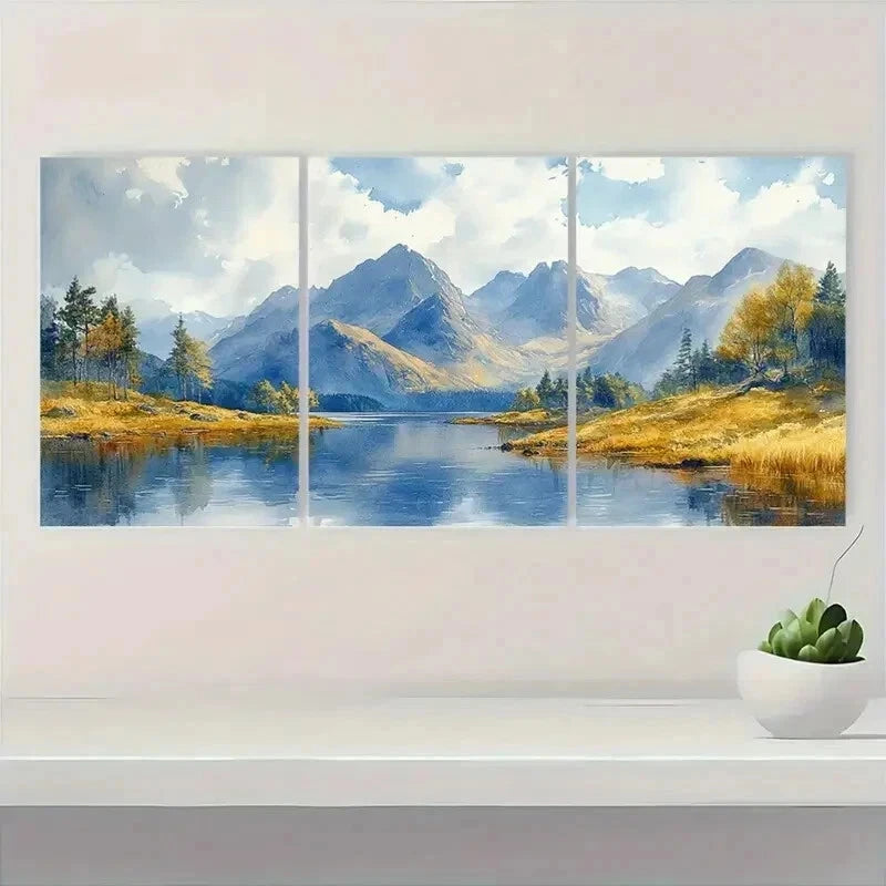 3pcs Highland Landscape Nature Décor Perfect Wall Art Set Canvas Framed 40x60cm - High Quality Print 100% Australian Made Wall Canvas Ready to Hang - Bella Home Decor