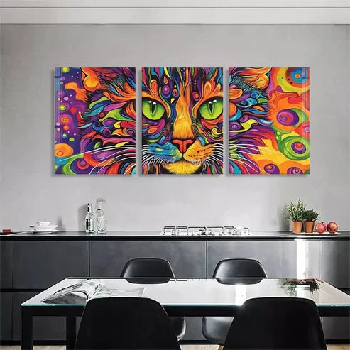 3pcs Colorful Swirls and Bold Pattern Perfect Wall Art Canvas Unframed - High Quality Print 100% Australian Made Wall Canvas - Bella Home Decor