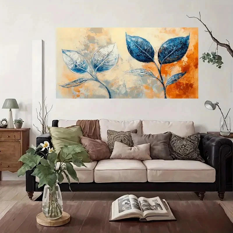 Modern Abstract Leaf Wall Art Canvas Office Home Room Framed 120x60cm