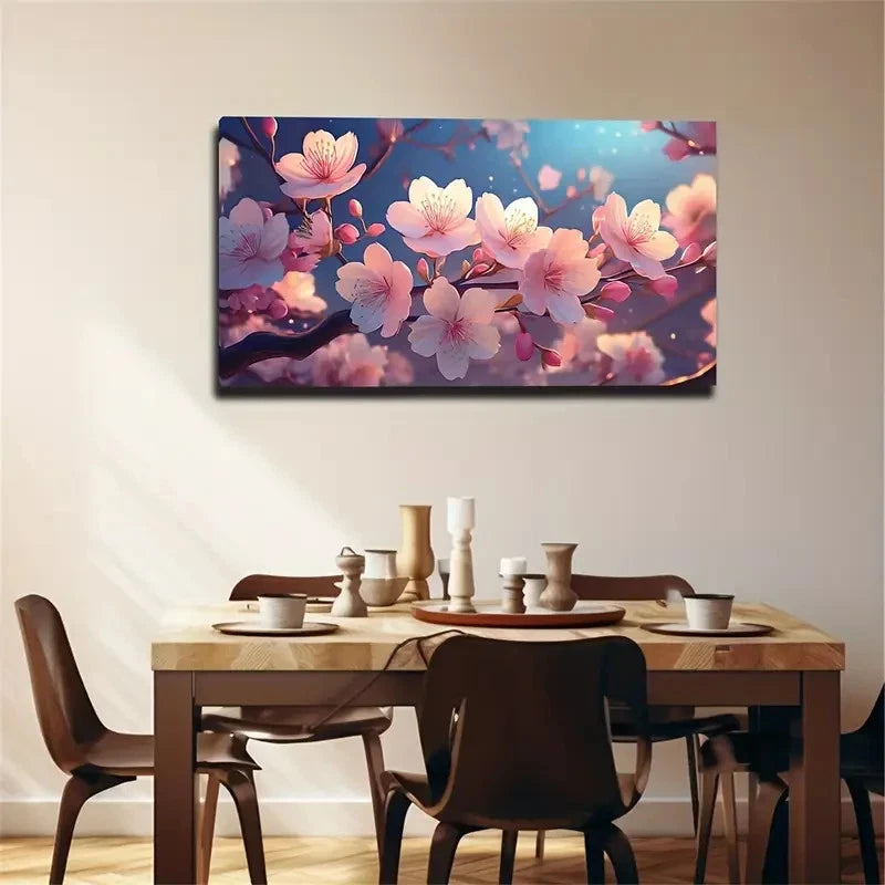 Romantic Cherry Blossom Wall Art Canvas Office Home Room Framed 120x60cm