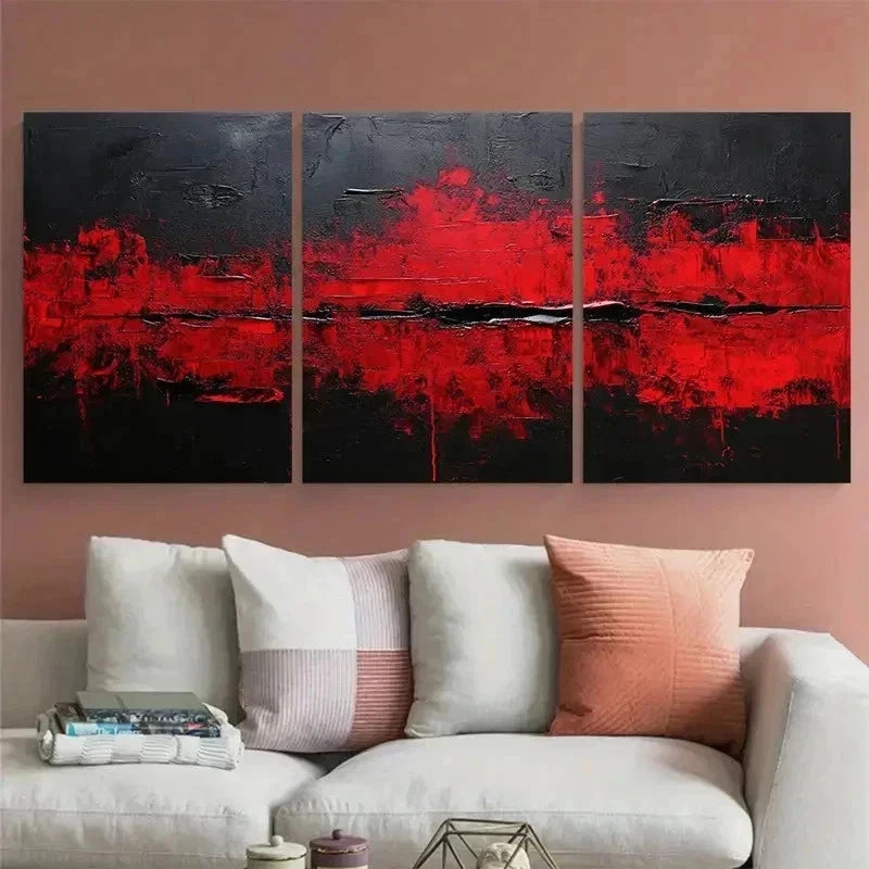 3pcs Minimalist Black Painting Abstract Perfect Wall Art Set Canvas Framed 60x90cm - High Quality Print 100% Australian Made Wall Canvas Ready to Hang