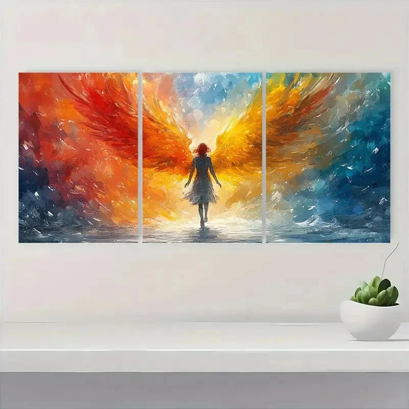 3pcs A woman Abstract oil painting Wall Art Set Canvas Framed 40x60cm - High Quality Print 100% Australian Made Wall Canvas Ready to Hang - Bella Home Decor