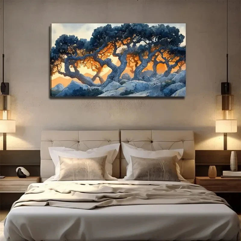 Serene Ancient Tree On Nature Wall Art Canvas Office Home Room Framed 120x60cm