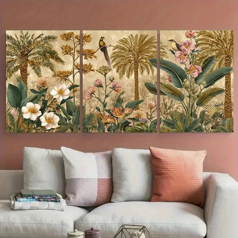 3pcs Egyptian Botanical & Desert Lands Perfect Wall Art Set Canvas Framed 40x60cm - High Quality Print 100% Australian Made Wall Canvas Ready to Hang - Bella Home Decor