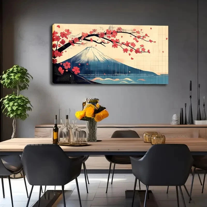 Watercolor Cherry Blossom Wall Art Canvas Office Home Room Framed 120x60cm