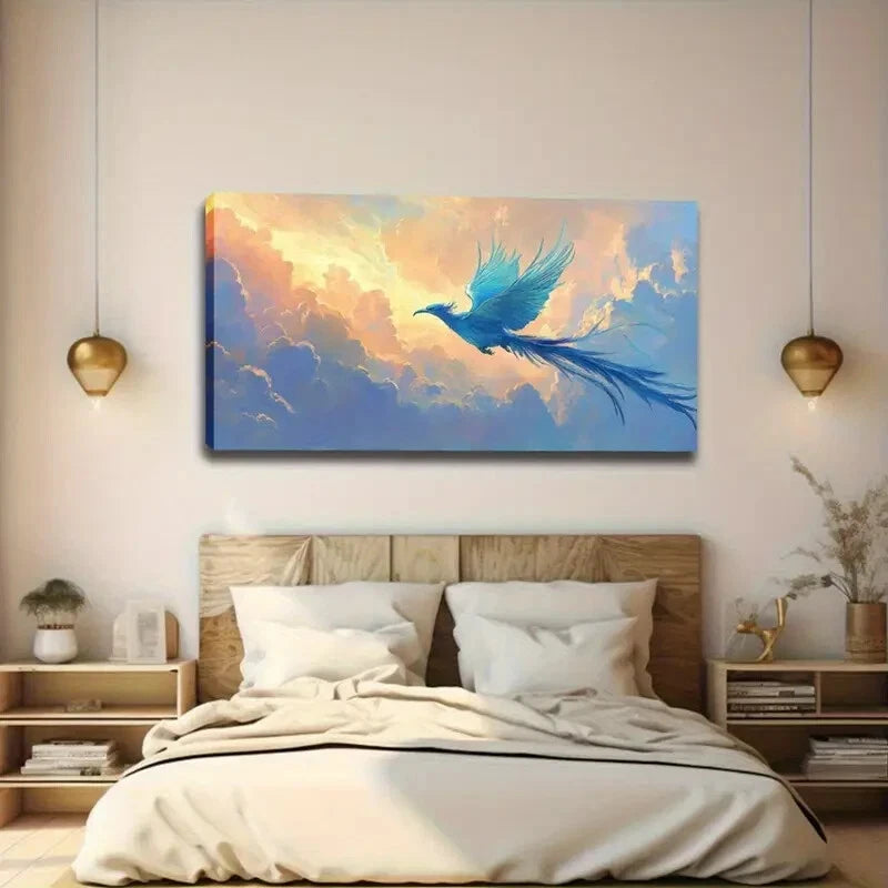 Vibrant Cloud and Sea Wall Art canvas office home room framed 120x60cm - Bella Home Decor