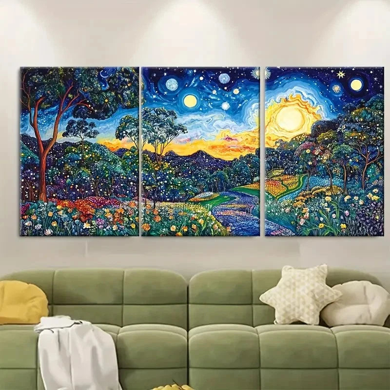 3pcs Brisbane Dreamscape Travel Print Australia Wall Art Set Canvas Framed 40x60cm - High Quality Print 100% Australian Made Wall Canvas Ready to Hang - Bella Home Decor