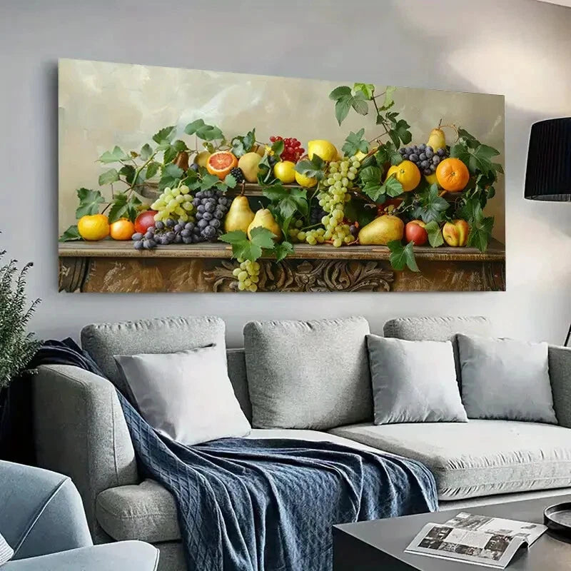 Display of Assorted Fruits wall canvas office home room framed 120x60cm - Bella Home Decor