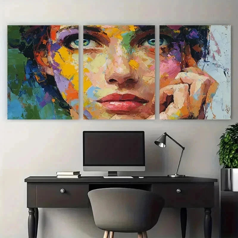 3pcs Girl Figure Giclee Impressionist Perfect Wall Art Set Canvas Framed 50x70cm - High Quality Print 100% Australian Made Wall Canvas Ready to Hang - Bella Home Decor
