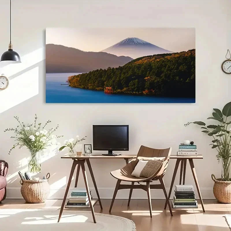 Japan Mountains Mount Fuji Wall Art Canvas Office Home Room Framed 120x60cm