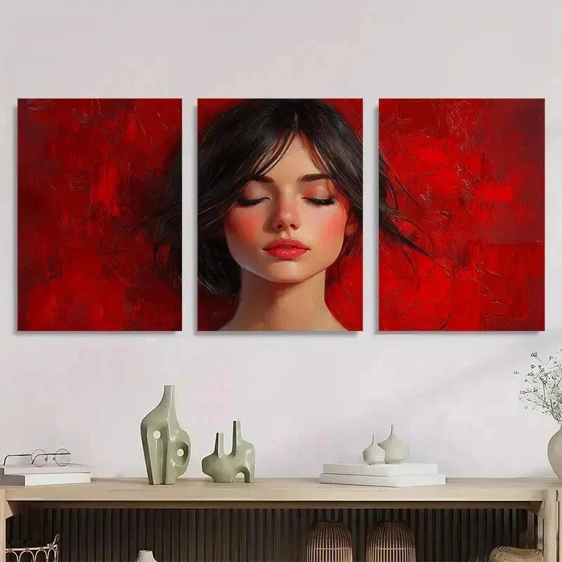 3pcs Abstract Colorful Woman Perfect Wall Art Set Canvas Framed 40x60cm - High Quality Print 100% Australian Made Wall Canvas Ready to Hang - Bella Home Decor