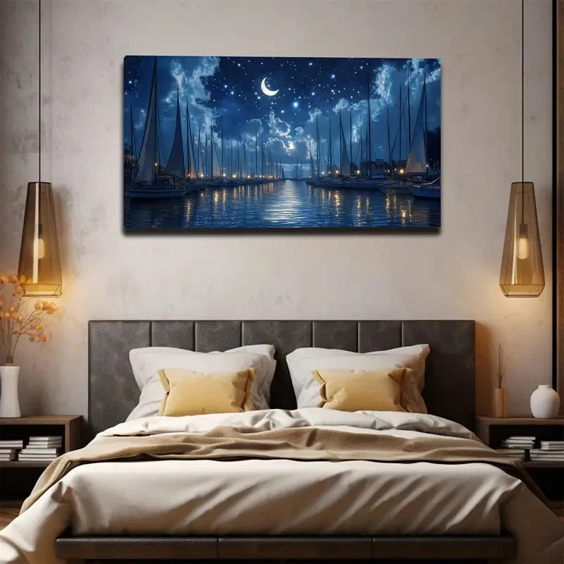Starry Sky Dream Wind Wall Art canvas office home room framed 120x60cm