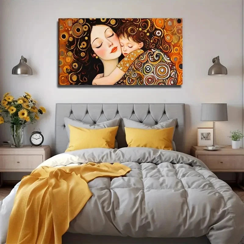 Warm Mother And Daughter Wall Art Canvas Office Home Room Framed 120x60cm
