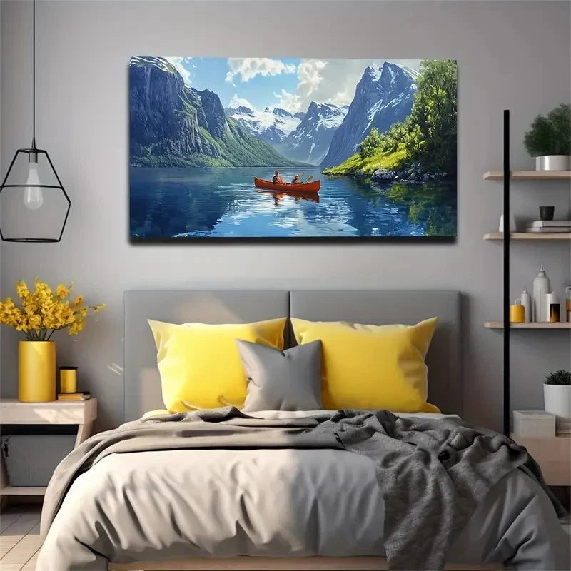 The Lake Water As Clear Wall Art Canvas Office Home Room Framed 120x60cm