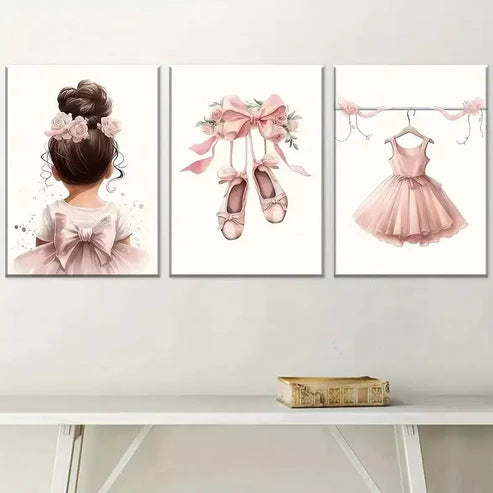 3pcs Modern Stylish Ballet Dance Aesthetic Canvas Unframed - High Quality Print 100% Australian Made Wall Canvas