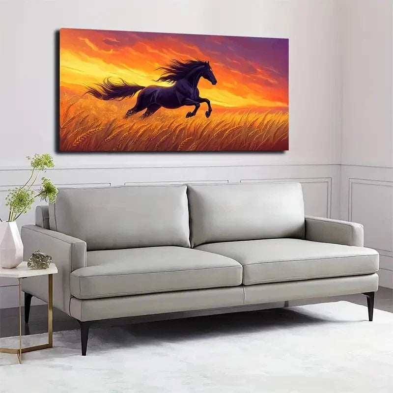 Modern Bohemian Sunset Wall Art canvas office home room framed 120x60cm - Bella Home Decor