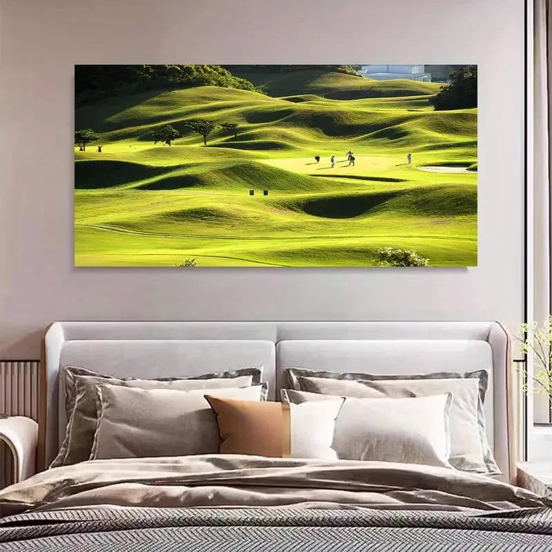 Golf Course Aesthetic Decor Wall Art Canvas Office Home Room Framed 120x60cm - Bella Home Decor