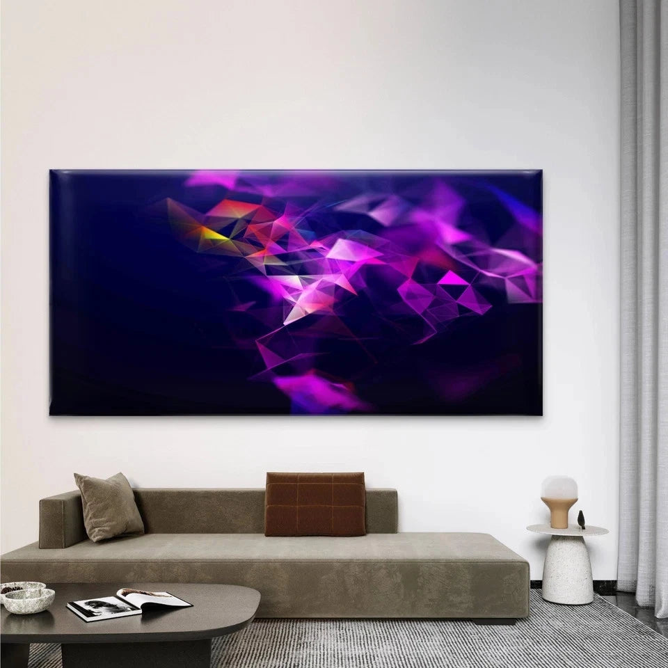 Purple and Pink Diamonds Wall Art Canvas Office Home Room Framed 120x60cm