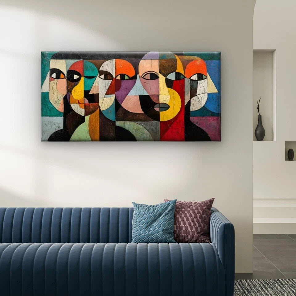 Abstract women Wall Art Canvas Office Home Room Framed 120x60cm