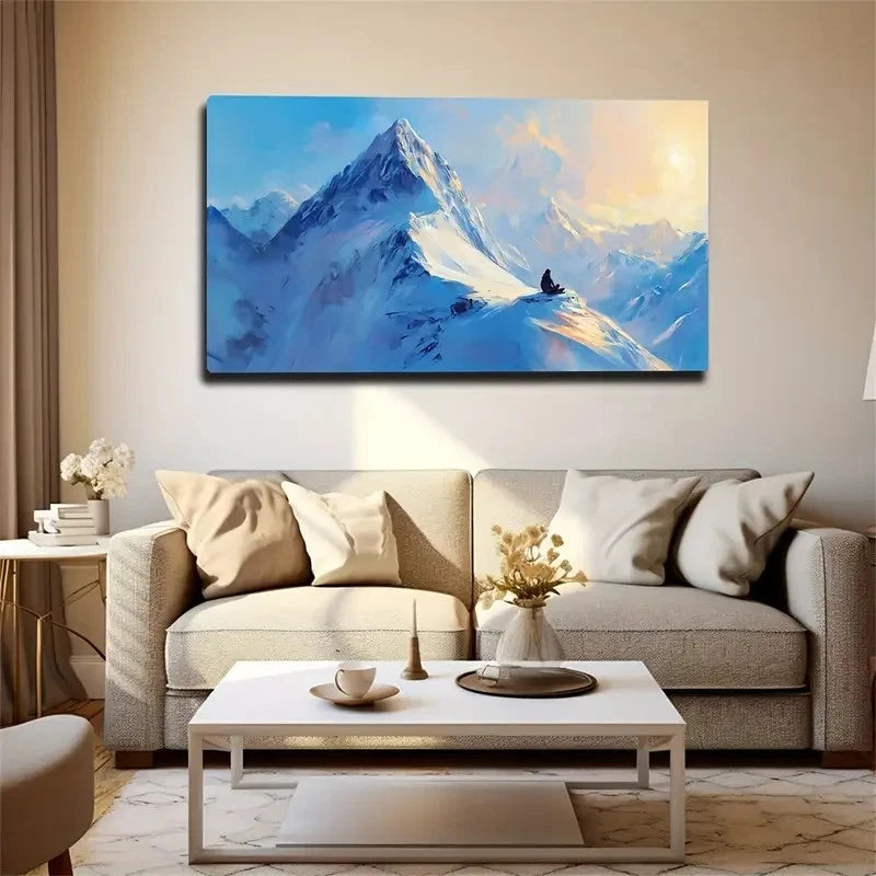 Modern Snow Mountain Style Wall Art Canvas Office Home Room Framed 120x60cm
