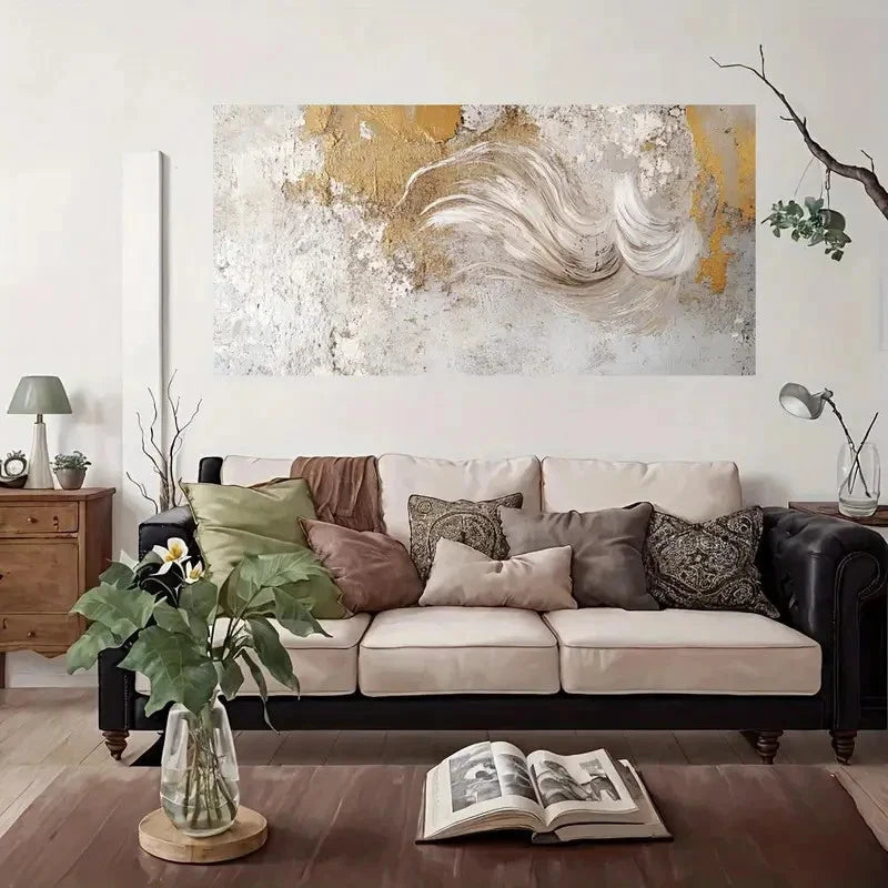 Abstract Wave Texture Wall Art Canvas Office Home Room Framed 120x60cm