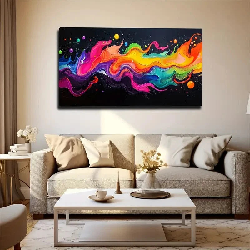 Colors Blending Like Flowing Wall Art Canvas Office Home Room Framed 120x60cm - Bella Home Decor
