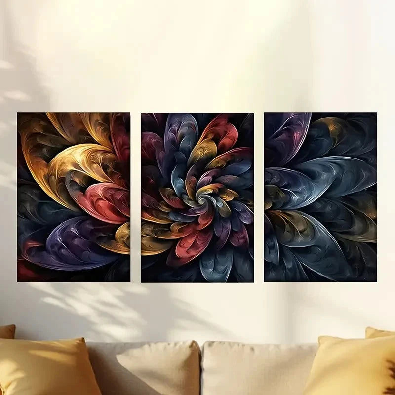 3pcs a colorful flower with many colors Wall Art Set Canvas Framed 50x70cm - High Quality Print 100% Australian Made Wall Canvas Ready to Hang - Bella Home Decor