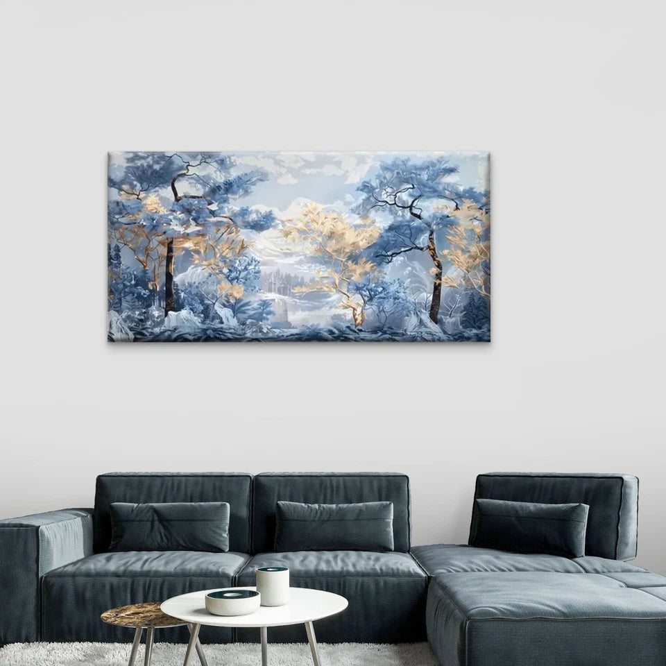 Forests With Trees And Rivers Wall Art Canvas Office Home Room Framed 120x60cm