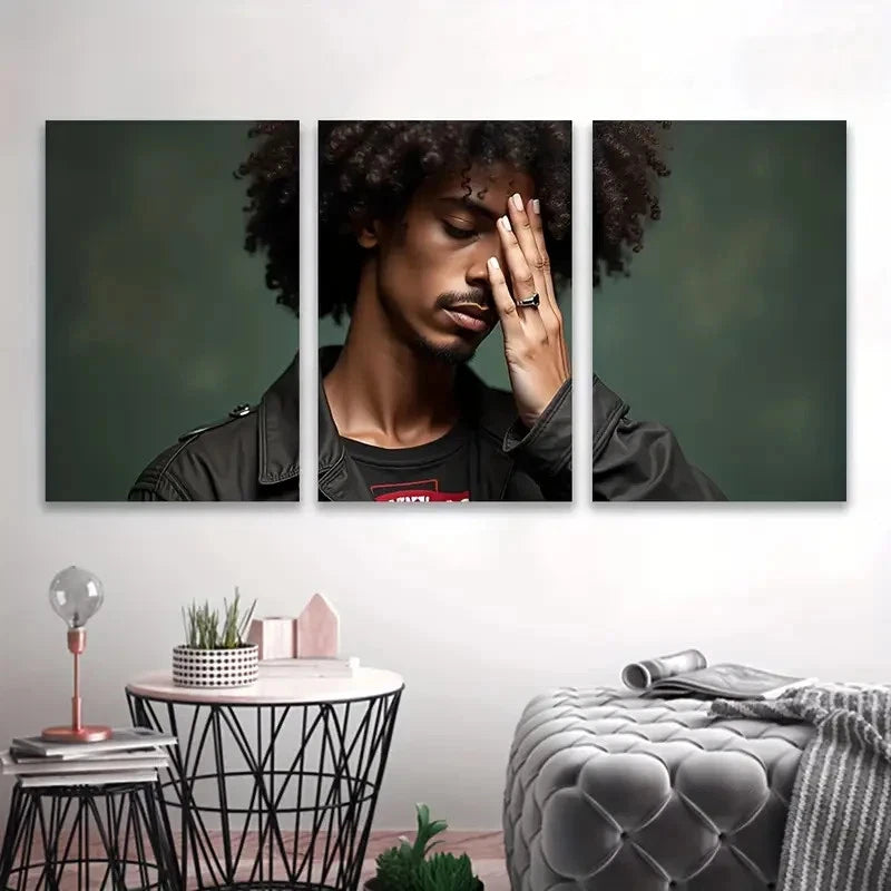 3pcs Men in Africa Are Wall Art Set Canvas Framed 50x70cm - High Quality Print 100% Australian Made Wall Canvas Ready to Hang