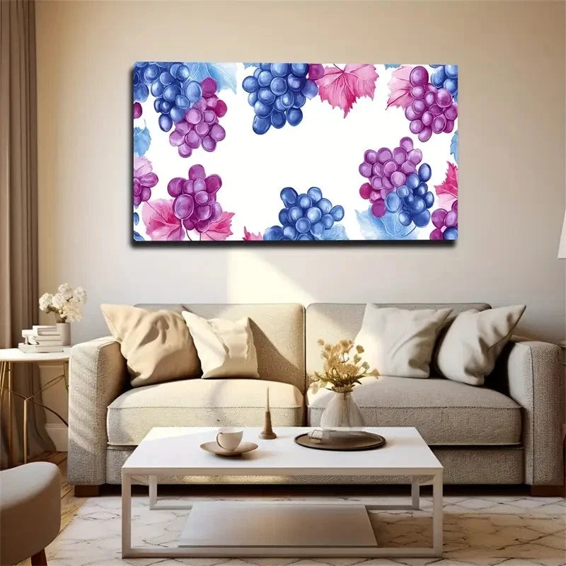 Green-Green Gradient Grape Wall Art Canvas Office Home Room Framed 120x60cm