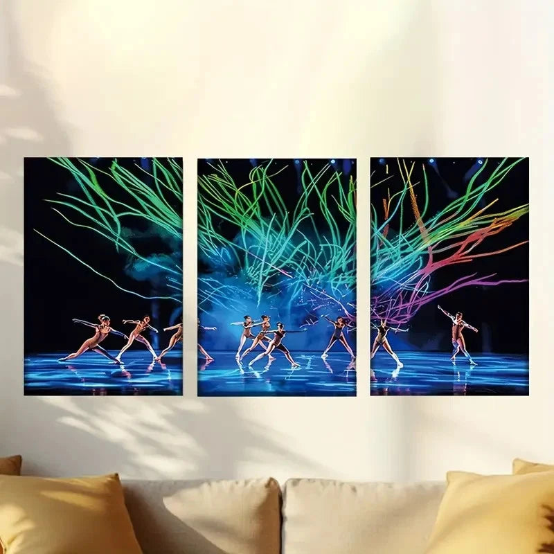 3pcs Abstract Colorful Dancers Wall Art Set Canvas Framed 50x70cm - High Quality Print 100% Australian Made Wall Canvas Ready to Hang - Bella Home Decor