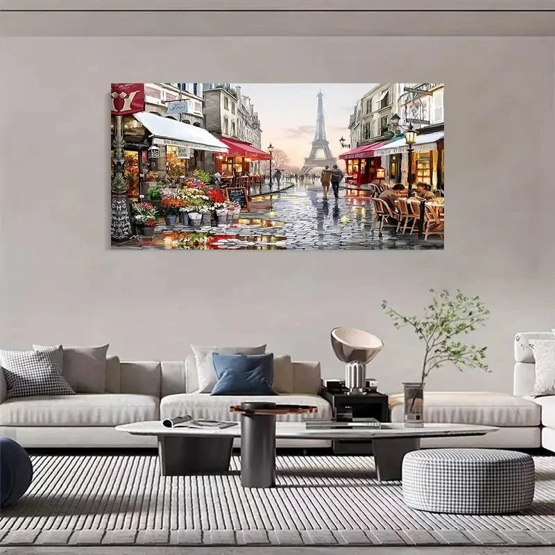Eiffel Tower Landscape Scenery Deco Wall Art Canvas Office Home Room Framed 120x60cm - Bella Home Decor