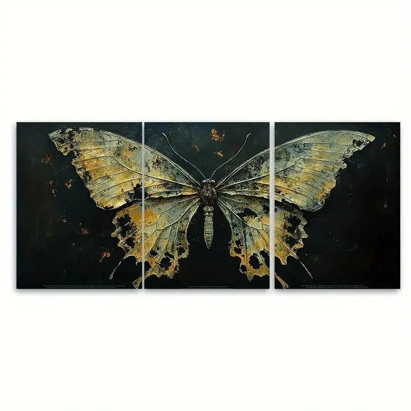 3pcs Ethereal Gothic Butterfly RI Wall Art Set Canvas Framed 60x90cm - High Quality Print 100% Australian Made Wall Canvas Ready to Hang