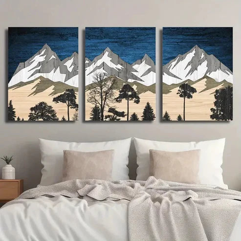 3pcs Mountain Forest Landscape Wall Art Set Canvas Unframed - High Quality Print 100% Australian Made Wall Canvas