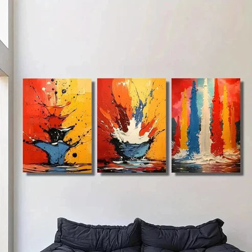 3pcs Abstract Color Oil Painting Texture Wall Art Canvas Unframed - High Quality Print 100% Australian Made Wall Canvas - Bella Home Decor