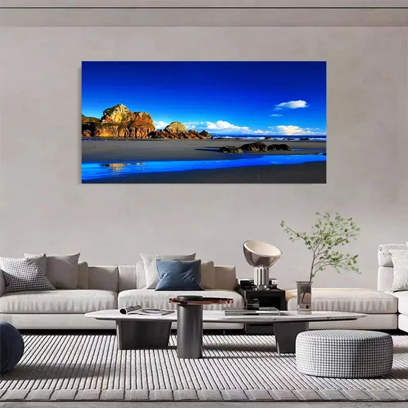 Stunning Coastal Landscape Wall Art Canvas Office Home Room Framed 120x60cm - Bella Home Decor