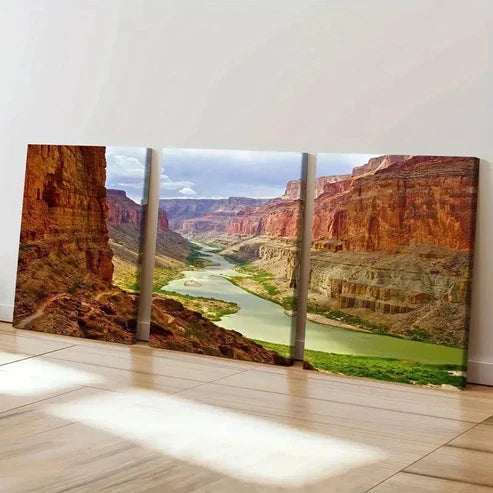3pcs Grand Canyon & River Nature Landscape Wall Art Set Canvas Unframed - High Quality Print 100% Australian Made Wall Canvas