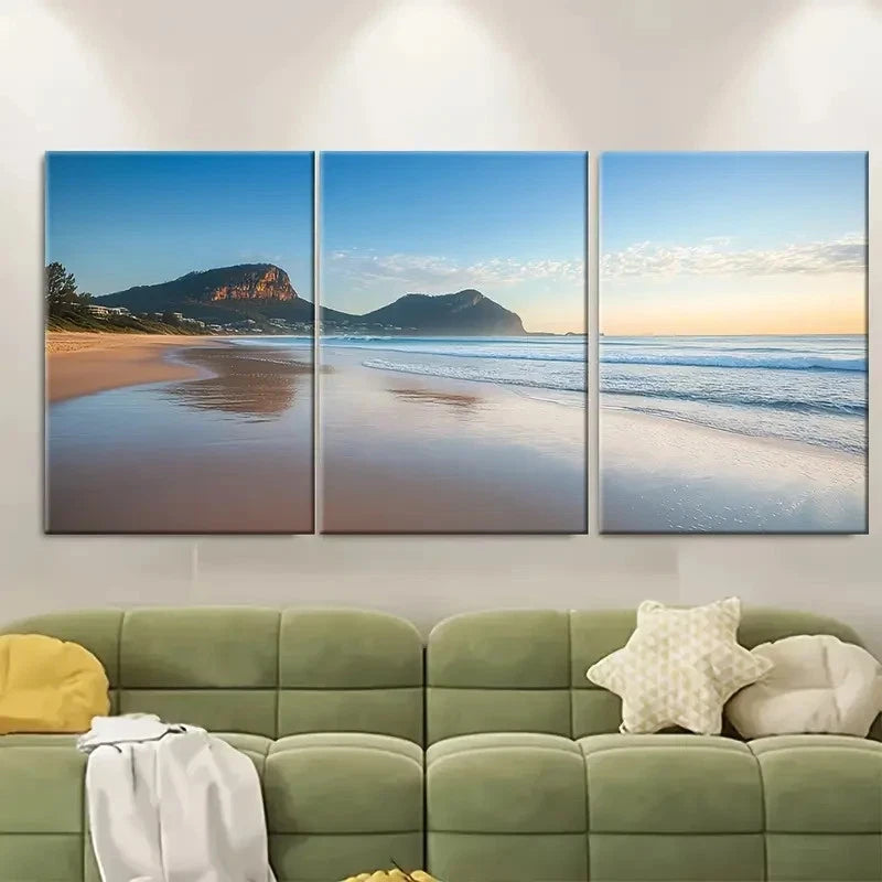 3pcs Avalon Beach Travel Print Australia Wall Art Set Canvas Framed 50x70cm - High Quality Print 100% Australian Made Wall Canvas Ready to Hang - Bella Home Decor