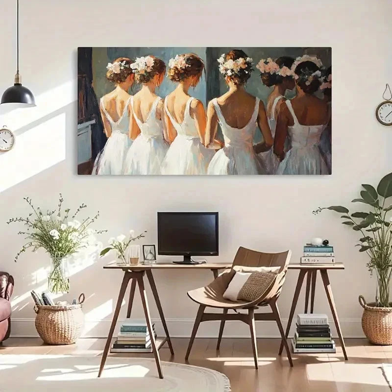 Vintage Women Dresses Flowers Wall Art Canvas Office Home Room Framed 120x60cm