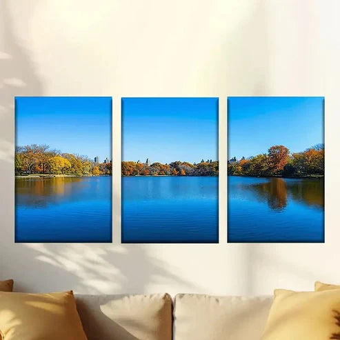 3pcs Colorful abstract sunset forest Wall Art Set Canvas Unframed - High Quality Print 100% Australian Made Wall Canvas