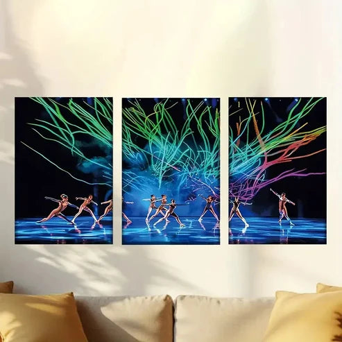 3pcs Abstract Colorful Dancers Wall Art Set Canvas Unframed - High Quality Print 100% Australian Made Wall Canvas - Bella Home Decor
