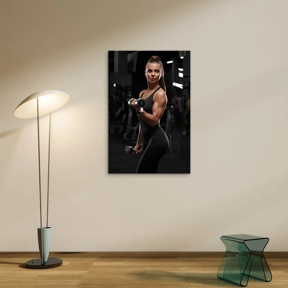 Fitness Woman Workout 5mm thick Plastic Poster Ready to Hang 90x60cm