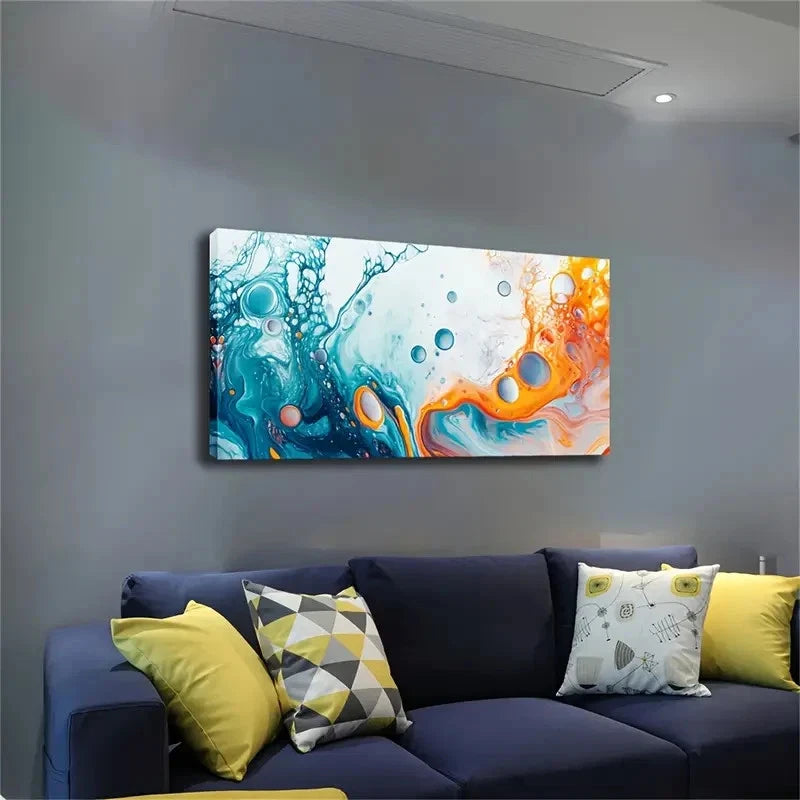 Abstract Vibrant Watercolor Wall Art canvas office home room framed 120x60cm