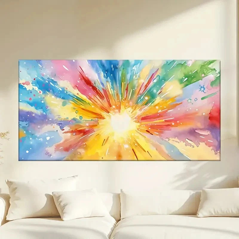 Abstract Explosion Colorful Wall Art Canvas Office Home Room Framed 120x60cm
