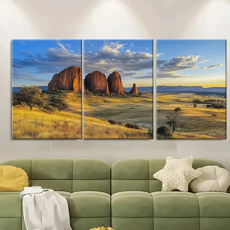 3pcs Pinnacles Travel Print Australia Wall Art Set Canvas Framed 50x70cm - High Quality Print 100% Australian Made Wall Canvas Ready to Hang