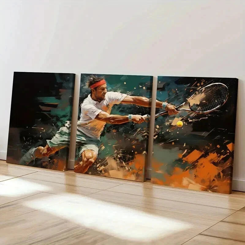 3pcs Abstract Vibrant Colors Sport Perfect Wall Art Set Canvas Framed 50x70cm - High Quality Print 100% Australian Made Wall Canvas Ready to Hang - Bella Home Decor